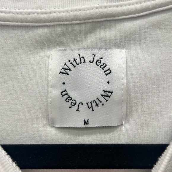 With Jean White Tee with Black Graphic Logo Baby tee - Picture 4 of 7